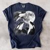 Distressed Orca Full Moon Graphic Tee, Vintage Ocean Life Top