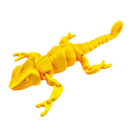 3D Printed Lizard Articulated Chameleon Ornament Desktop Decoration Flexible Animal Figurine Lizard Fidget Toy for Kids Adults Stress Relief