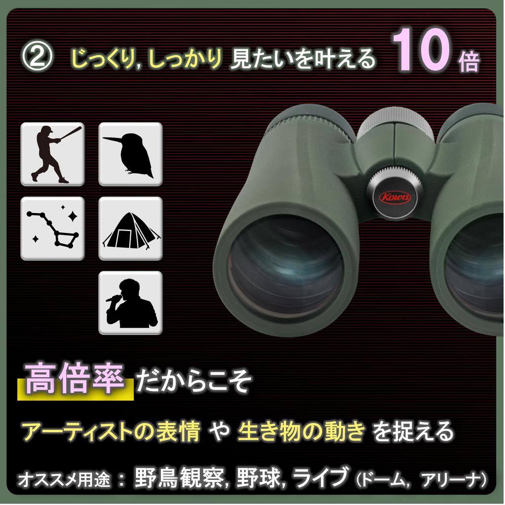 Kowa BDII Roof Prism 10x 32mm Objective Fully Ideal for Live Sports Fan Nature Wide Field of 32-10XD Binoculars, 10x32mm, Type, Magnification, Lens,