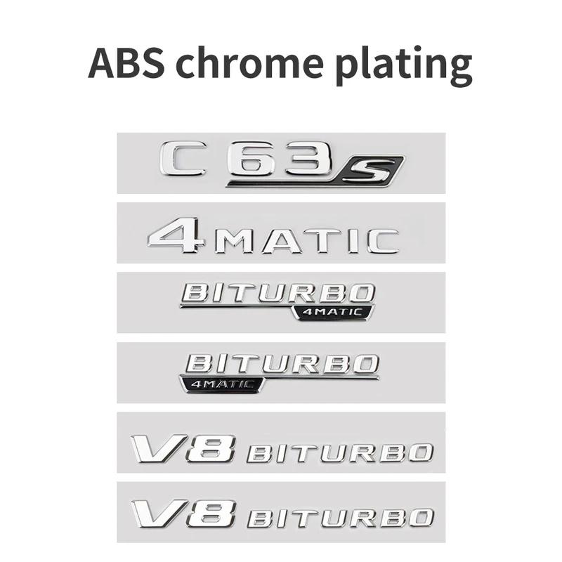 3D ABS Letters Sticker C200 C300 C43 C63S Car Badge for Mercedes-Benz C CLASS W205 W206 W204 S205 C205 Tail Emblem Logo NY2