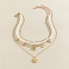 Ocean Starfish Shells Pendant Mulitlayer Choker Necklace For Women Imitation Pearl Party Jewelry Accessories