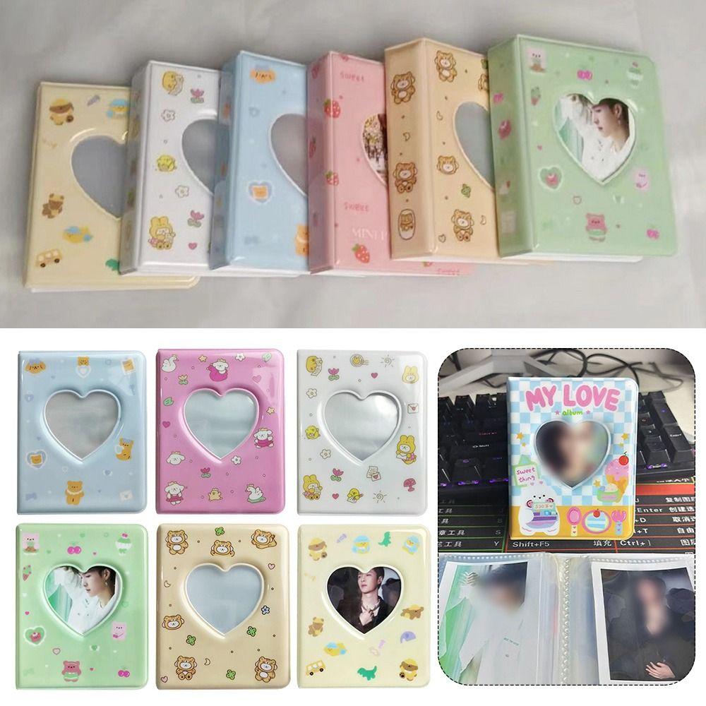 Love Heart Hollow Card Album 3 INCH Photocard Holder Cute Storage Album  Card