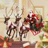 Рождественские украшения Акриловый Санта в санях Подвесное украшение 2D Плоский кулон на рождественскую елку