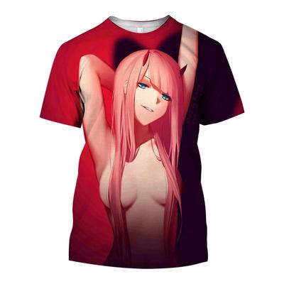 Летняя популярная мужская одежда аниме Darling In The Franxx сексуальная девушка 3D мужская футболка модные повседневные женские топы с короткими рукавами больших размеров для мальчиков