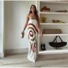Elegant Slim Sleeveless Patchwork Long Dresses Fashion High Waisted Satin Wrap Hips Dresses Sexy Strapless Print One Piece Dress