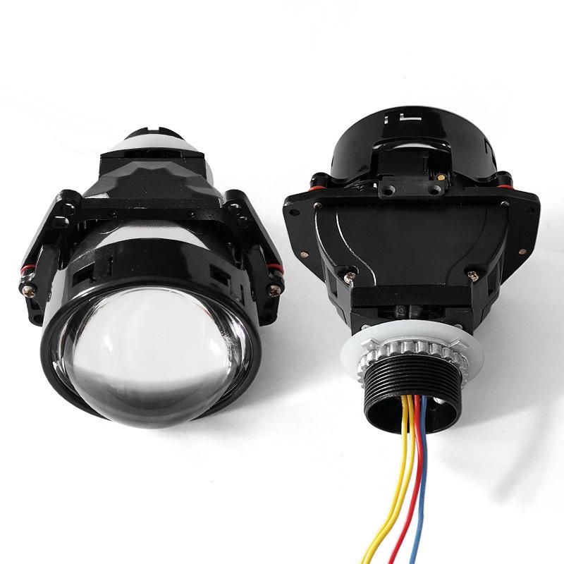 Car LED Bifocal Lens H4 Modified Headlight Fish Eye Lamp 3.0 Inch Lossless Bifocal Lens HD Blue Film Universal