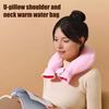 1400ML U-Shaped Hot Water Bottle Neck Shoulder Pain Relief Leak-proof PVC Hot Water Bag with Flannel Cover Hot Cold Therapy Neck Warmer Bag