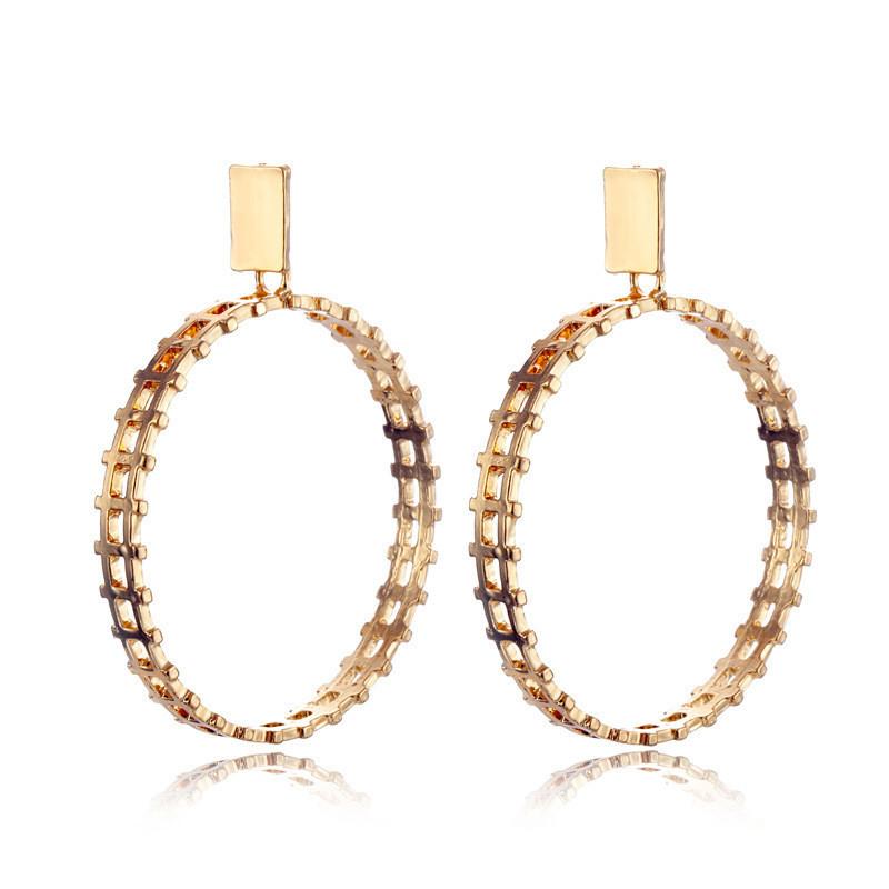 Stylish Gold Plated Geometric Earrings Trendy Street Style Must-have Jewelry