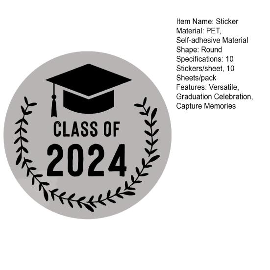100 шт. Наклейки для выпускного прозрачные с золотой фольгой, печати для конвертов, поздравления выпускникам, наклейки для