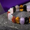 Браслет Девы Аметист, Золотой обсидиан, Тигровый глаз, Лабрадорит, Розовый кварц, Моховой агат