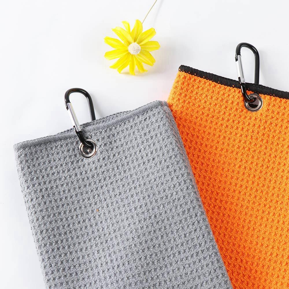 High Water Absorption Microfiber With Carabiner Hook Cleans Clubs Cleaning Towels Golf Towel