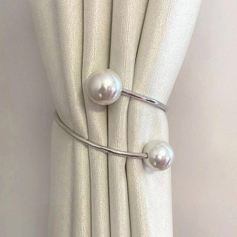 Curtain Decorative Strap Metal Pearl Curtain Buckle Home Decoration Accessories Modern Tiebacks For Curtains