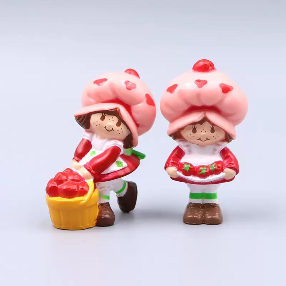 Девочка-клубничка 6см Фигурка Винтажная Кавайи Аниме Кукла Декорация для торта DIY Рождественская Игрушка Подарки Для Детей