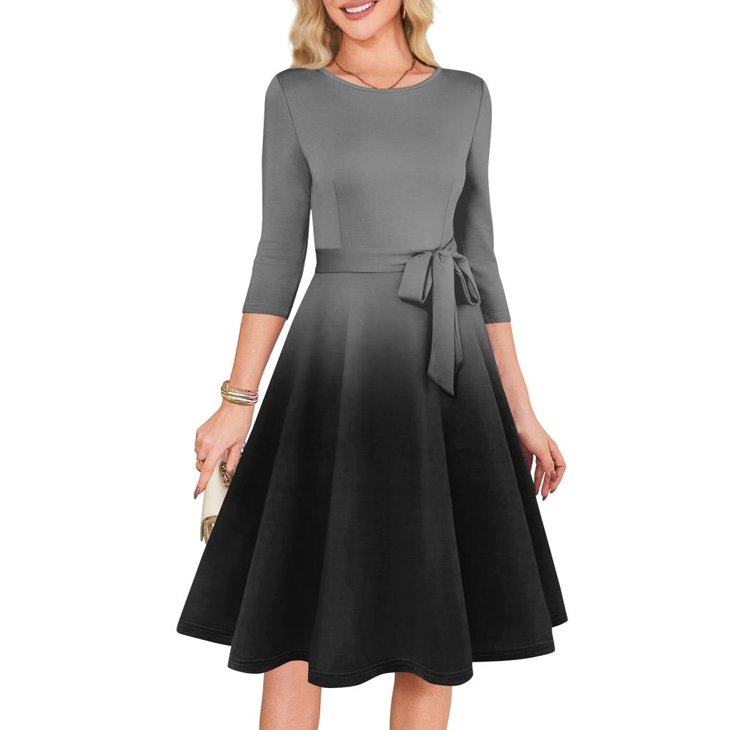 Women's Cocktail Dresses 3/4 Sleeve Vintage Wedding Guest Dress