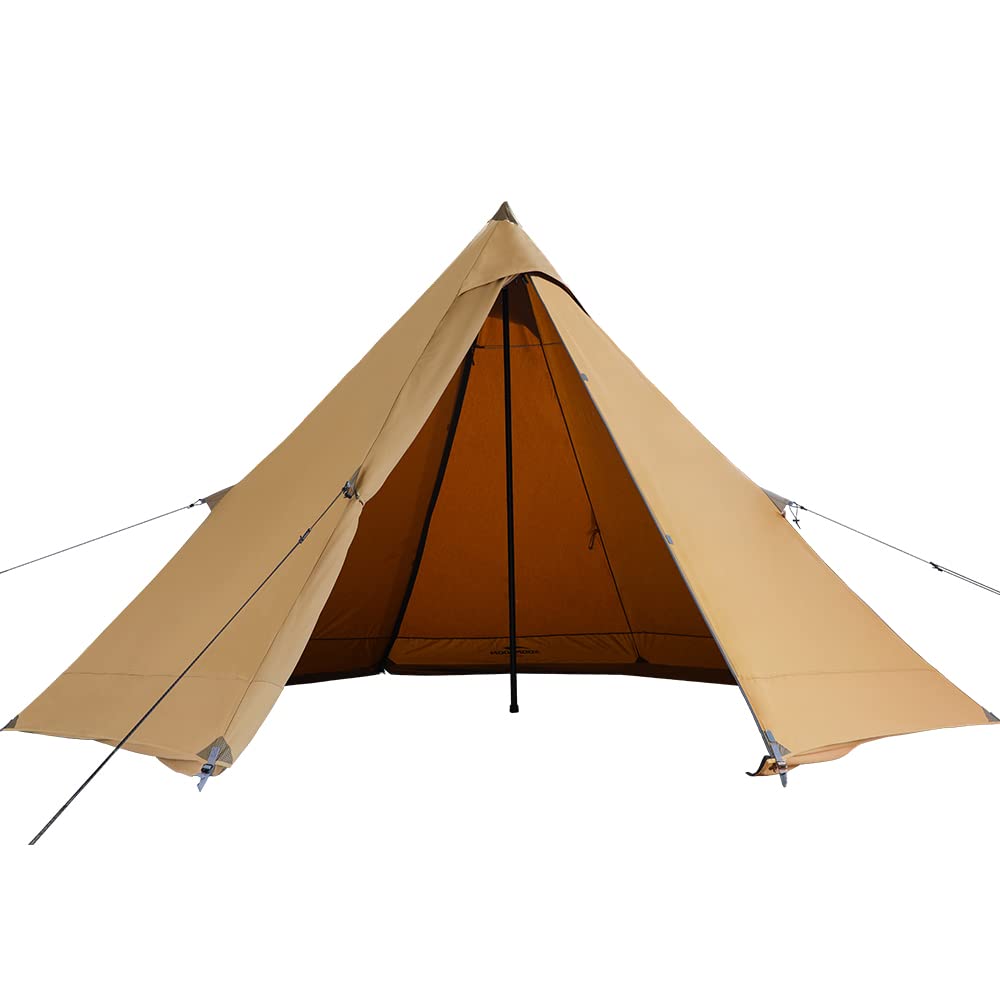 Soomloom Octagonal Tower Tent Bonfire Enabled Polycotton TC Material Fire Place Heat Resistant Khaki Camping Hiking Elk4.0 Shielding/Fire