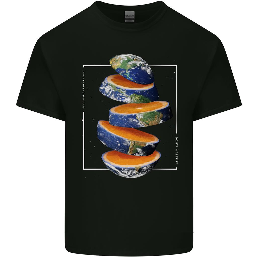 Our Orange Planet Earth One Glass Only Unisexs Light Cotton TShirt