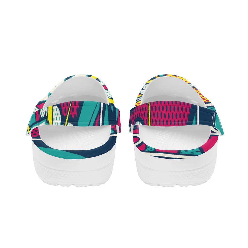 Unisex Printed EVA Clogs Breathable Lightweight Garden Shoes Slip On Beach Bathroom Pool Home Summer Wear Indoor Outdoor Use