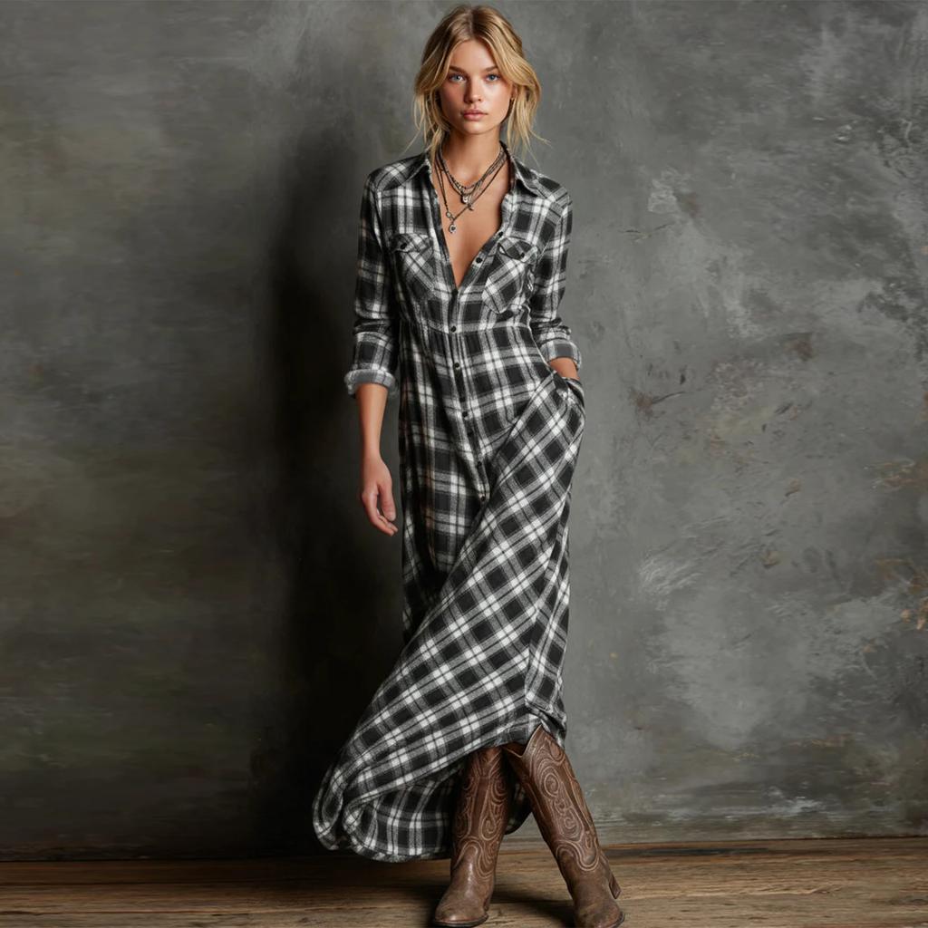 Women's Fashionable Long-sleeved Elegant Dress