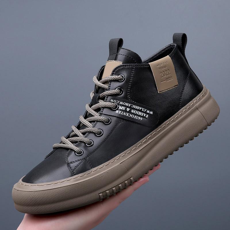 Высококачественная обувь Нескользящие износостойкие мужские кроссовки Осенние новые мужские повседневные туфли Нескользящие спортивные туфли для мужчин Кожаные