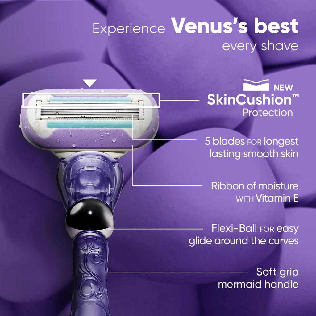 Gillette Venus Свирл | Бритва для удаления волос | Бритва для женщин | Подвижная ручка Flexi-ball | Без пропущенных волосков
