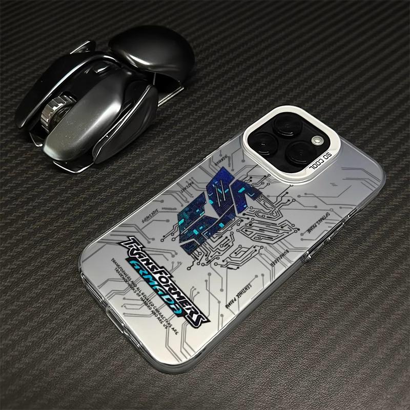 Серебристый Аниме Чехол для Телефона Трансформеры для Apple 17, 14 Pro, 11, 8 Plus, 7, 16E, 13 - Новая Крутая Модель