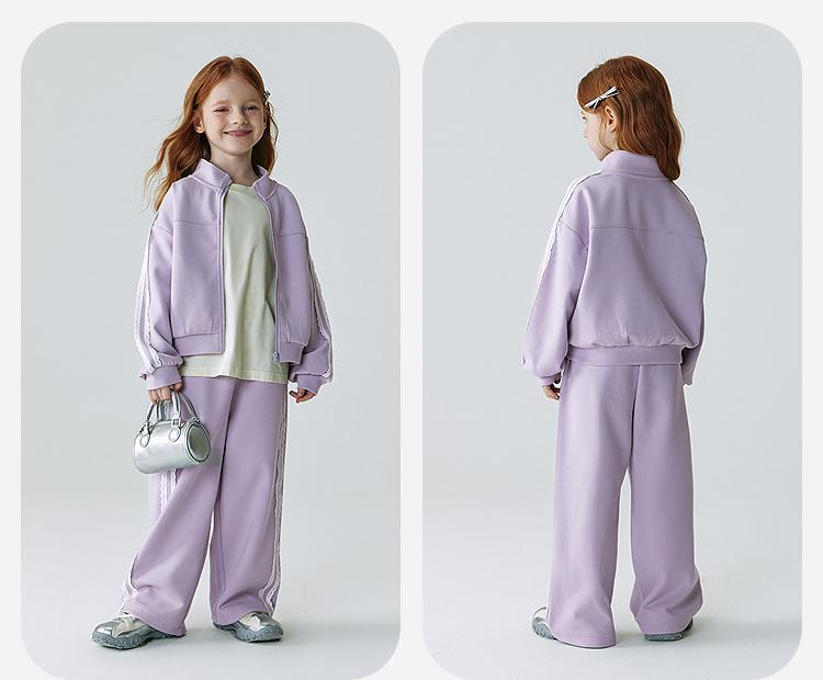 Mini Balabala Girls' Sweet College Style Children's Sports Breathable Long Pants Spring