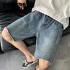 Denim Shorts Men's Summer Casual Straight Five-point Pants