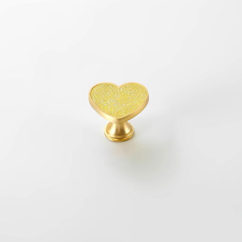 2 шт. Ручка для ящика Оригинальность Без пробивки Мультяшная С бриллиантом Современная ручка-кнопка для ящика Тяга Форма сердца Металлическое основание