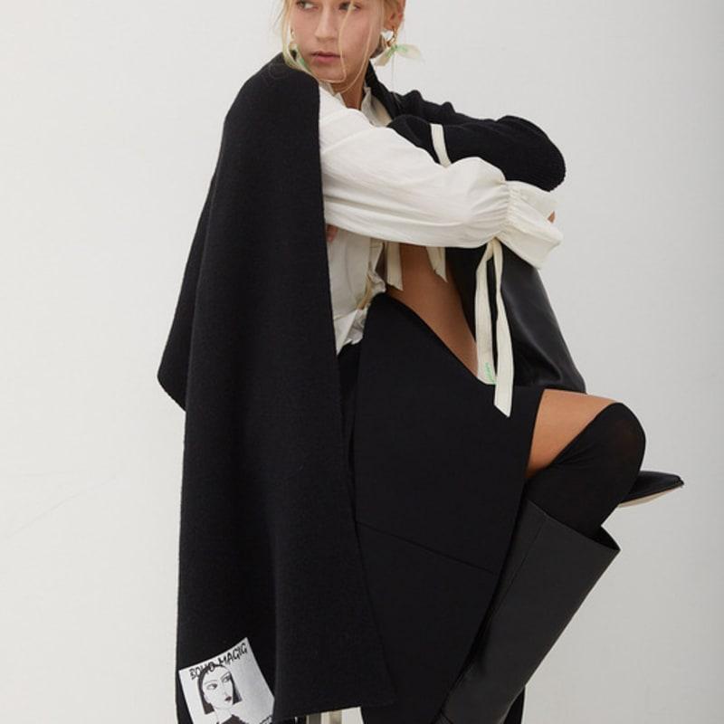 Iannmore Асимметричная вязаная накидка-шаль_BK