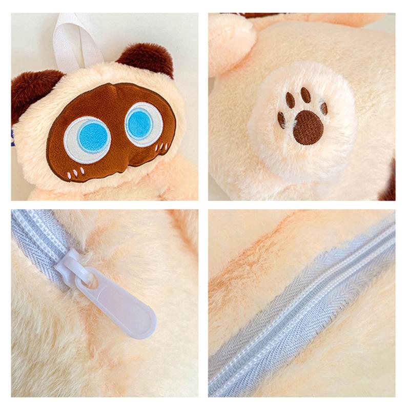 Кавайный плюшевый рюкзак в виде кошки, милый рюкзак большой вместимости с мягкими игрушками, мультяшный плюшевый рюкзак с кошкой, подарки на день рождения для детей