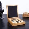 Luxury Bamboo Wine Bottle Opener Set with Stainless Steel Accessories - 4-Piece Home Kitchen Decor Gift for Wine Lovers