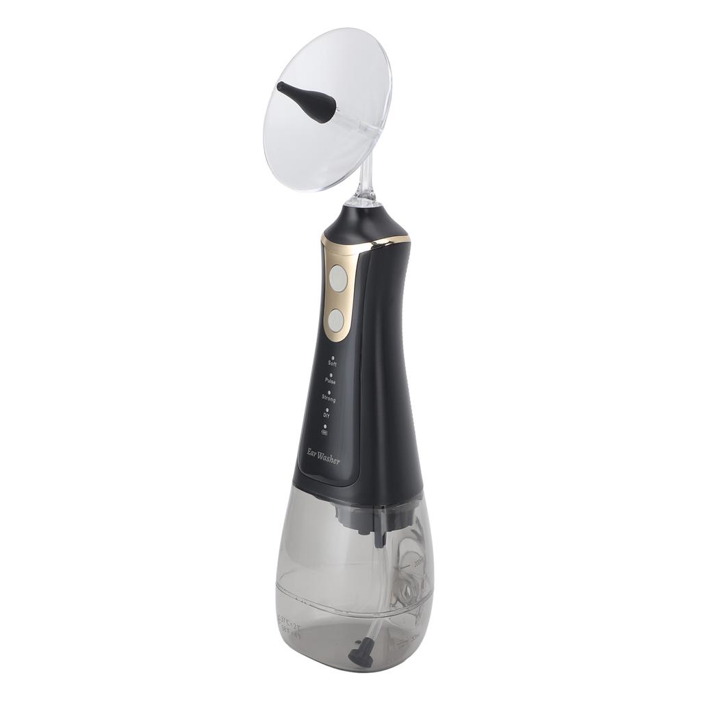 Ear Wax Removal Tool Safe Effective Rechargeable Electric Ear Irrigation Flushing System Cleaner Kit with Cotton Swabs for Home