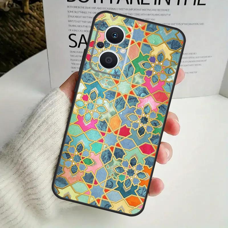 Moroccan Pattern Case For OPPO Reno 11F 10 Pro 4 5 6 7 8 Lite 4Z 5Z 8T OPPO Find X6 X5 Pro X2 X3 Neo Cover