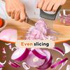 Onion Slicer, Stainless Steel Onion Holder for Slicing with Protective Case, Onion Cutter Tool for Meat Lemon Potato