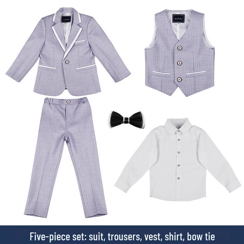 Осенне-зимний костюм-тройка для мальчиков: Красивый блейзер светлого цвета для первого дня рождения малыша/мальчика-цветочника/выступления