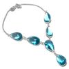 Swiss Blue Topaz Gemstone 925 Sterling Silver Jewelry Necklace 18"