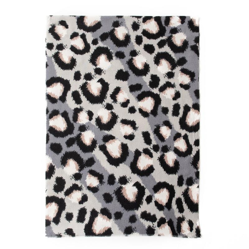 New Leopard Print Women's Scarf High End Soft and Warm Imitation Cashmere Printed Tassel Scarf Dual Use Shawl