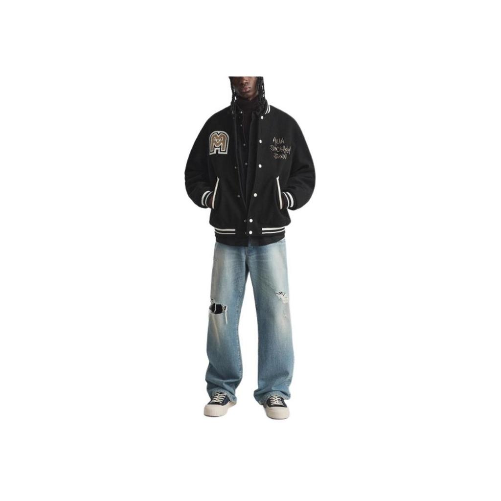 ZARA Color Block Stand Collar Single Breasted Long Sleeve Jacket Men jackets Black 6318411 800