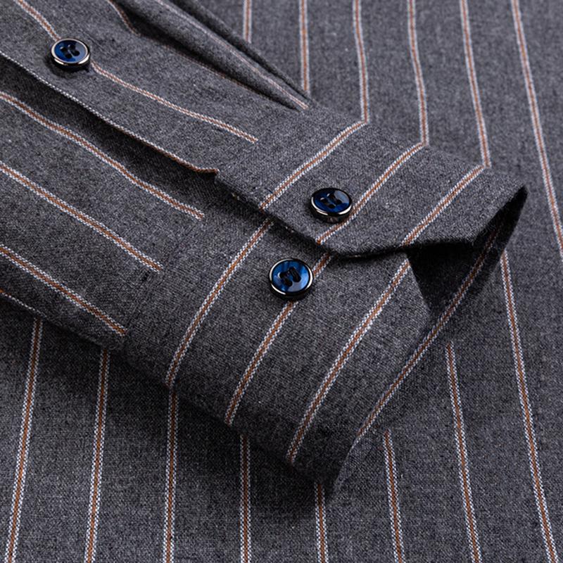 Новые мужские рубашки в клетку из 100% хлопка, ткань с начесом, с длинным рукавом, классический клетчатый дизайн, полосатый деловой повседневный стиль с карманом, стандартная посадка