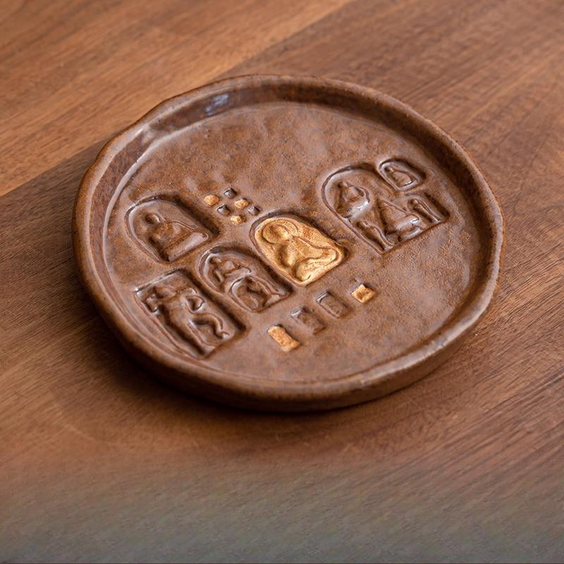 Дуньхуанская культура горшок подставка горшок сухой заварник стол чайный поднос толстая керамическая крышка чаша подставка дно ретро чайный сервиз аксессуары
