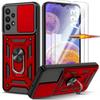 Case for Samsung Galaxy A23 5G - Red - Shockproof - 360° Stand - 2 Tempered Glasses