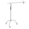 Neewer Pro Metal Light Stand with Wheels Max Height Adjustable Reflector Stand with Boom Arm and 3 Casters Compatible with Photo Studio Video 100%