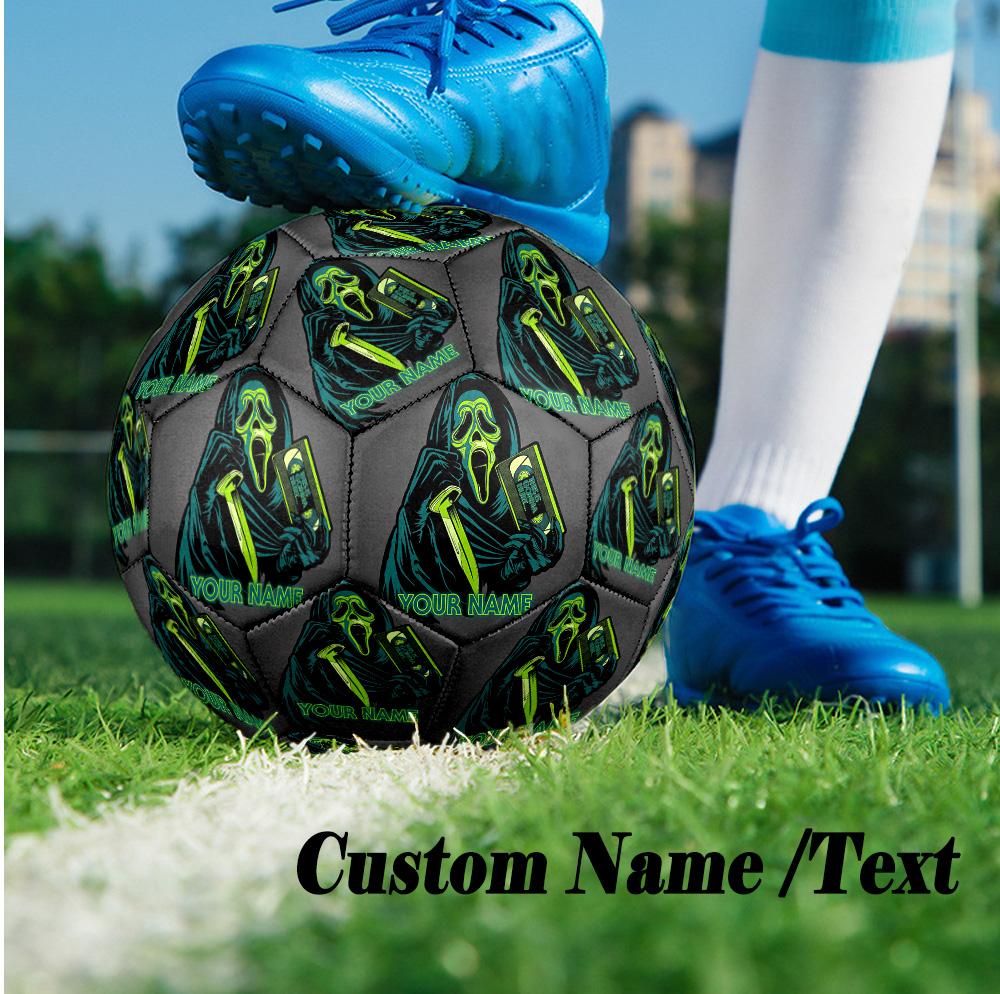 Custom Text Size 5 Soccer Ball, Standard Match Football For OutdoorScream Ghostface