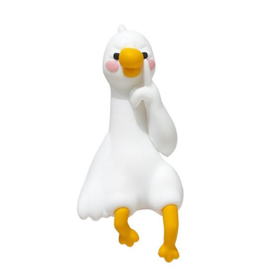 Миниатюрная фигурка гуся из смолы, забавная смоляная маленькая гусыня, декор для компьютера, коллекционная, милая 3D поделка, скульптура для офисного стола, приборной панели автомобиля, домашнего декора