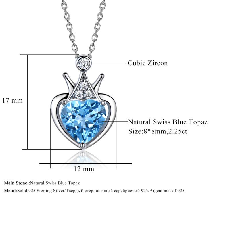 Gica Gema Новые ювелирные изделия из стерлингового серебра S925 с синим сердцем, персонализированное классическое ожерелье с подвеской для женщин, изысканные ювелирные изделия высокого качества, подарок на День святого Валентина