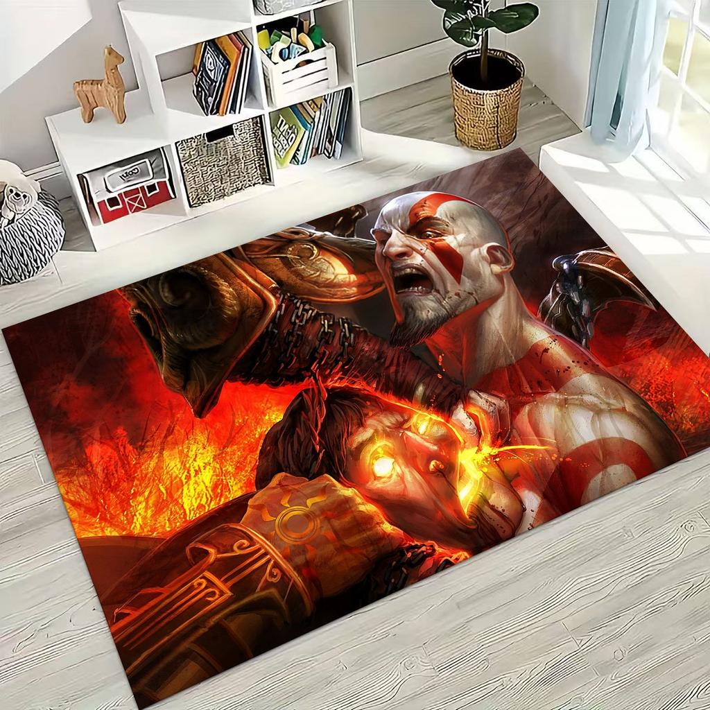 Классика God of War Кратос 3A Игра Игровой ковер для спальни, гостиной, дивана, домашний коврик для двери, декор, большой детский игровой нескользящий коврик для пола