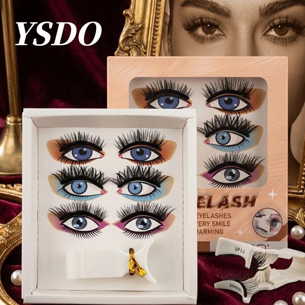 3 Pairs Faux 3D Mink Magnetic Lashes Soft Fluffy False Lashes New False Eyelashes Western Style