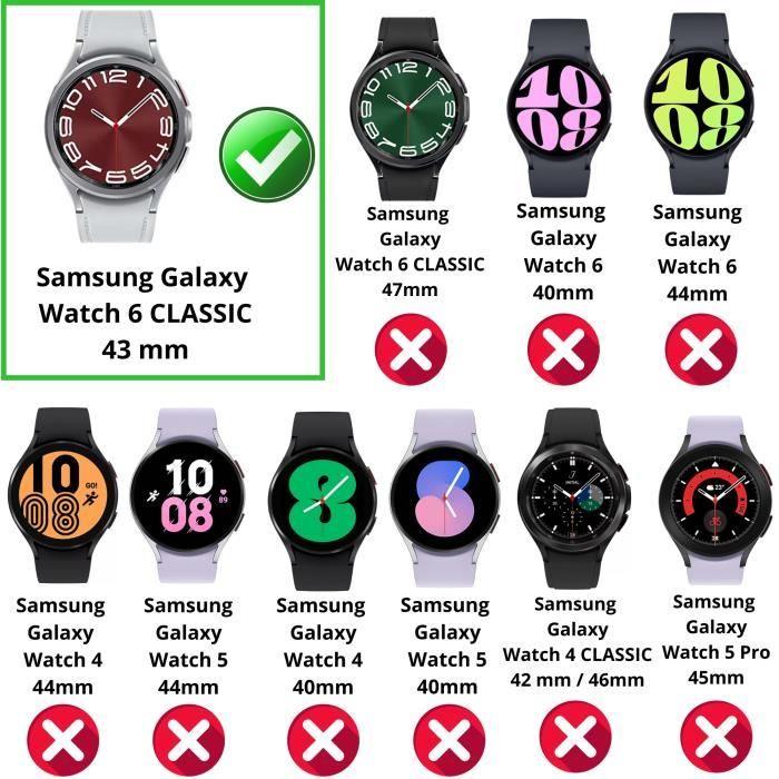 Чехол совместимый с Samsung Galaxy Watch 6 Classic 43mm - Жесткая защита прозрачный чехол экран из закаленного стекла Phonillico®