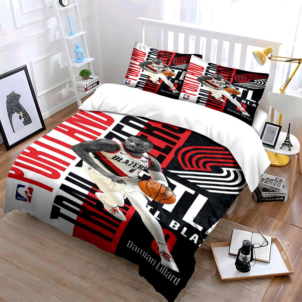 Portland Trail Blazers Bedding Set Bedding set (1 duvet cover, 2 pillowcases, duvet not included)