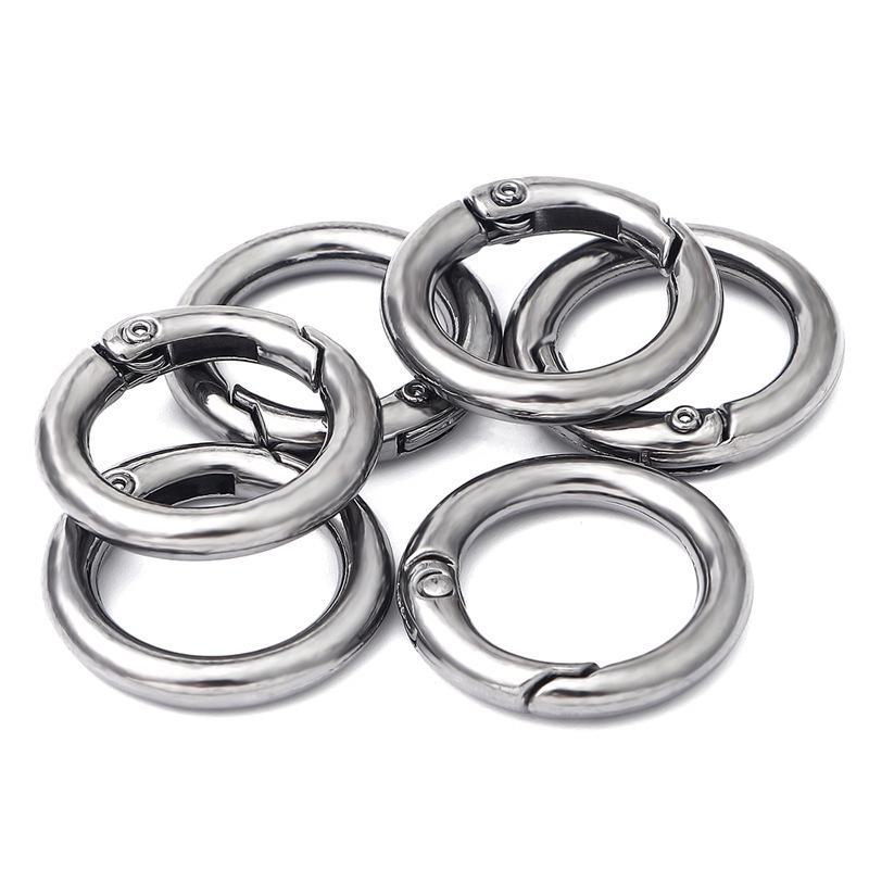 5 цветных колец из сплава, круглый брелок для ключей, крючок для сумки, самодельные аксессуары для украшений из открытых пружинных колец.